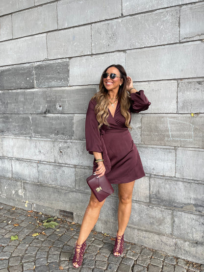 Satin Love Dress Burgundy