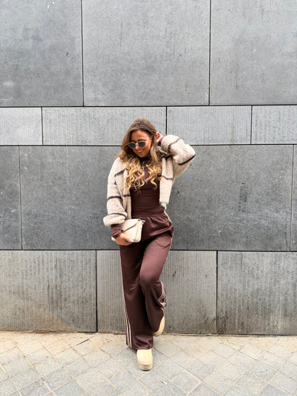 Stripes Cardigan Beige