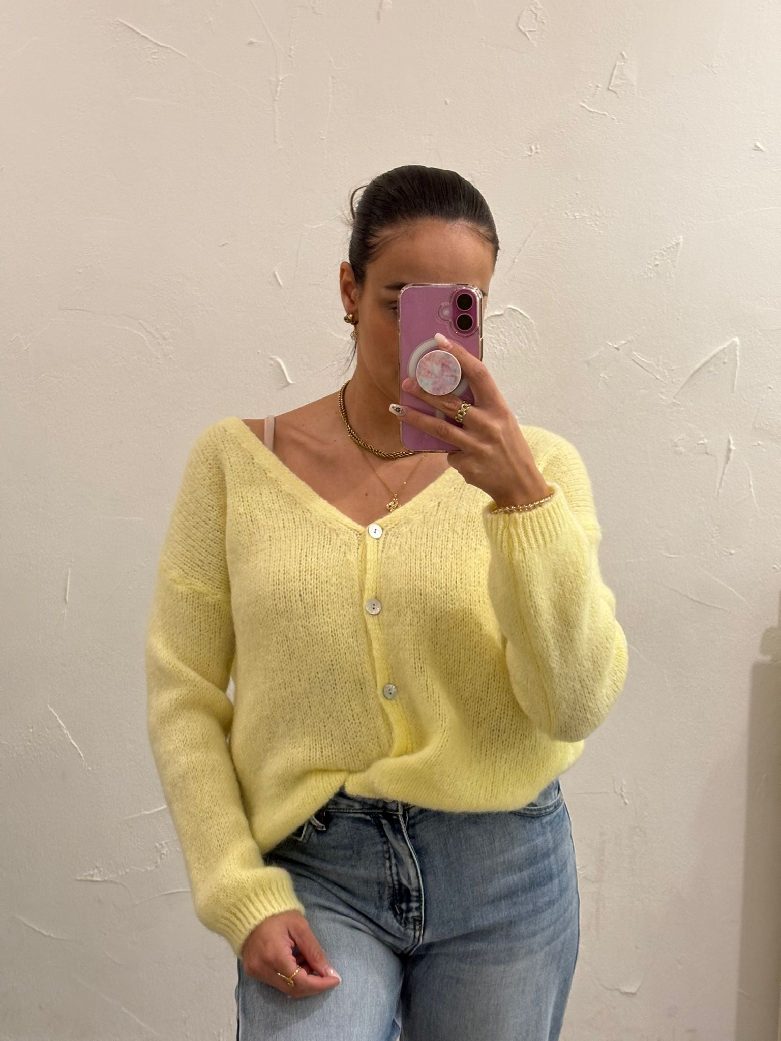 Love The Vibes Cardigan Light Jellow