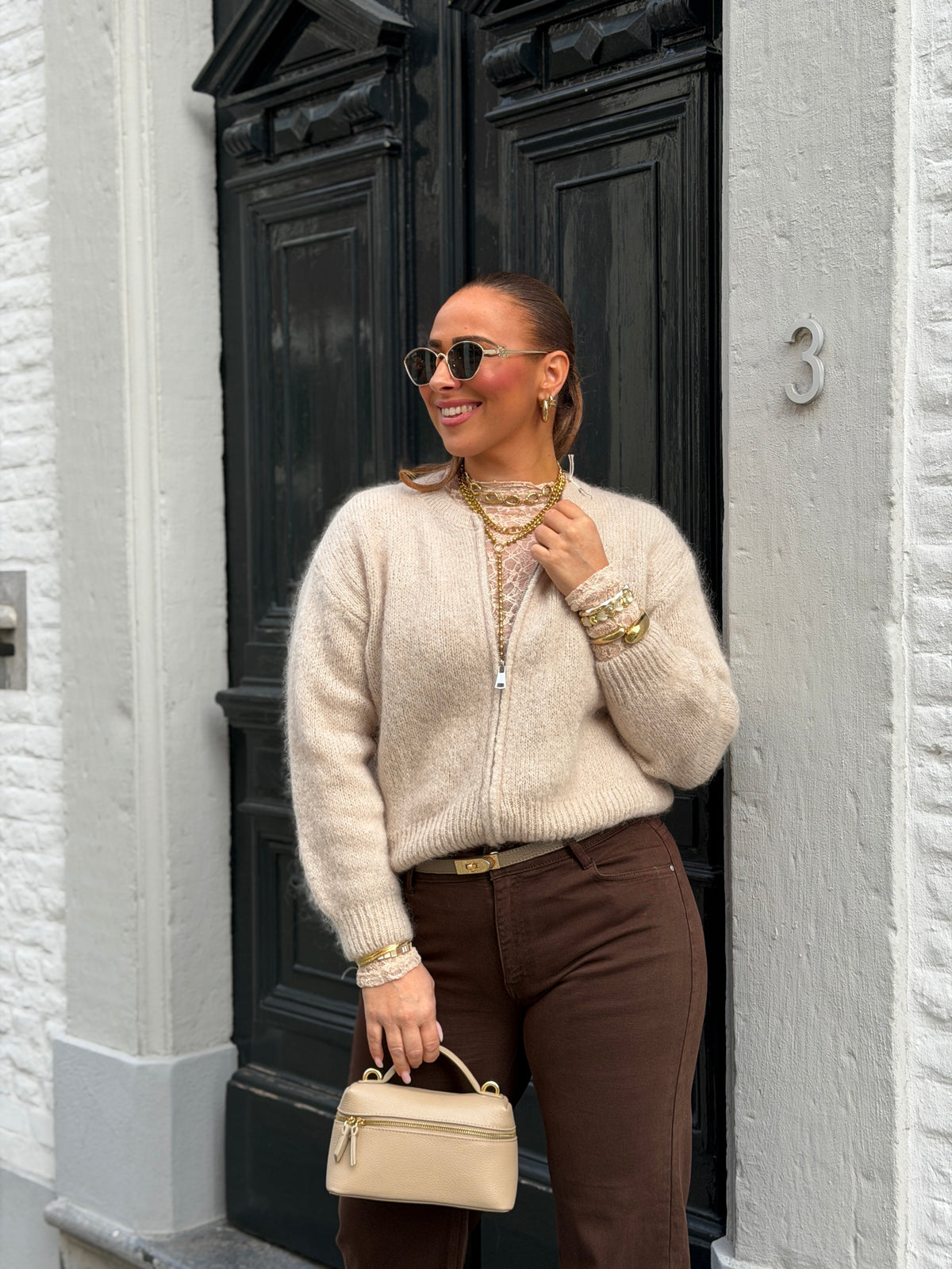 Cozy Way Zipper Beige