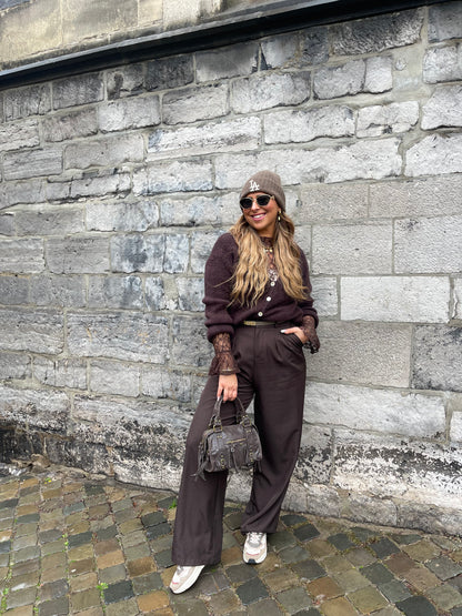 Love The Vibes Cardigan Brown - MyBajka