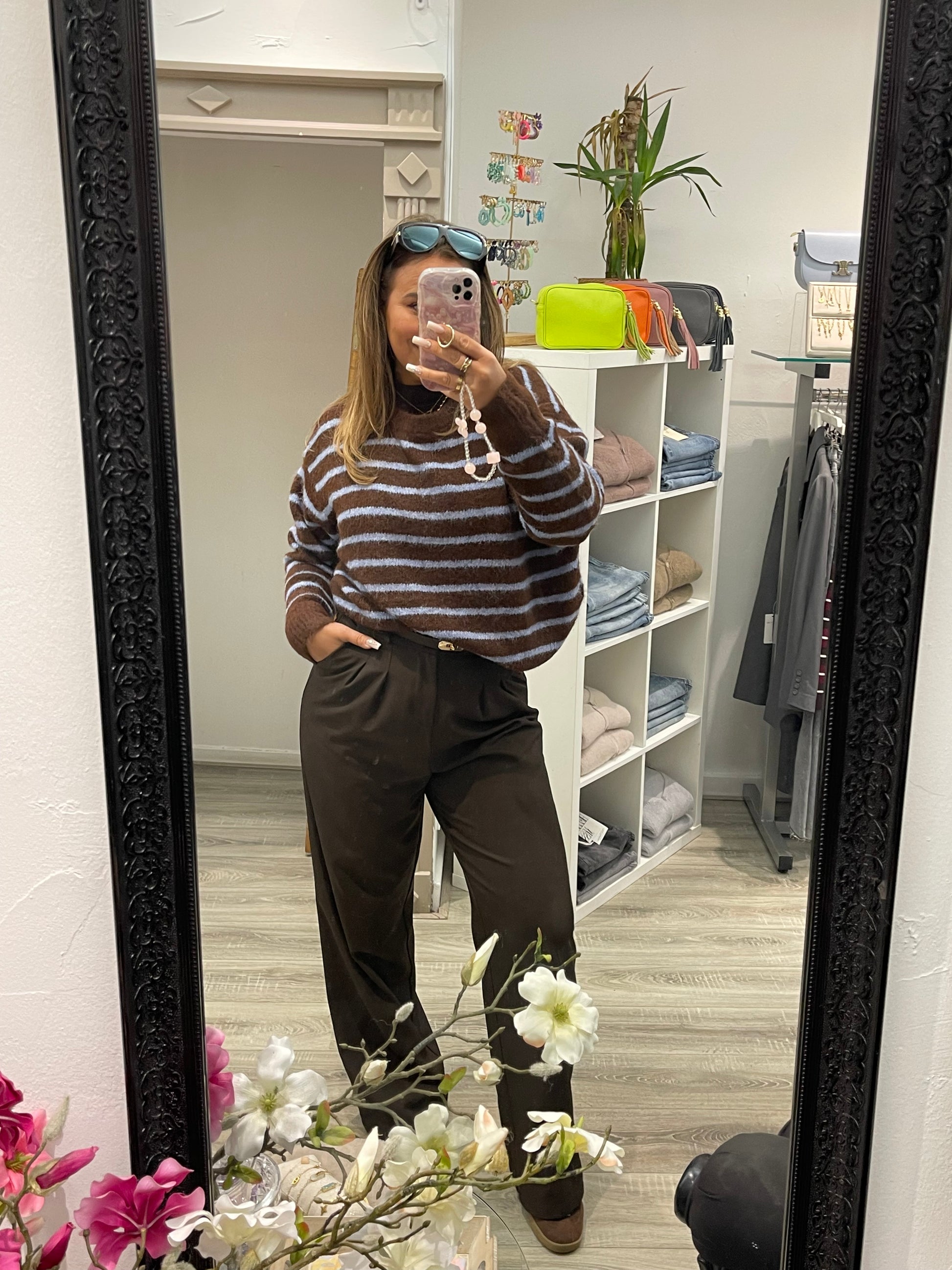 Brown Blue Stripe Sweat - MyBajka