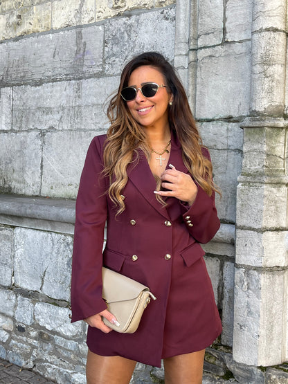 Blazer Dress Burgundy