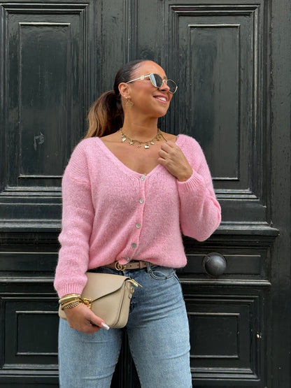 Love The Vibes Cardigan Bubble Pink