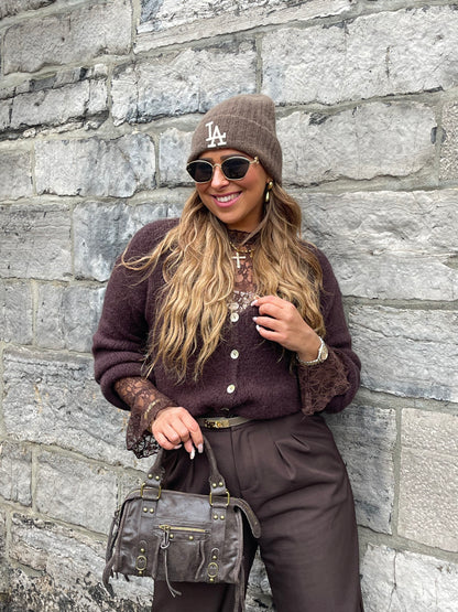 Love The Vibes Cardigan Brown - MyBajka