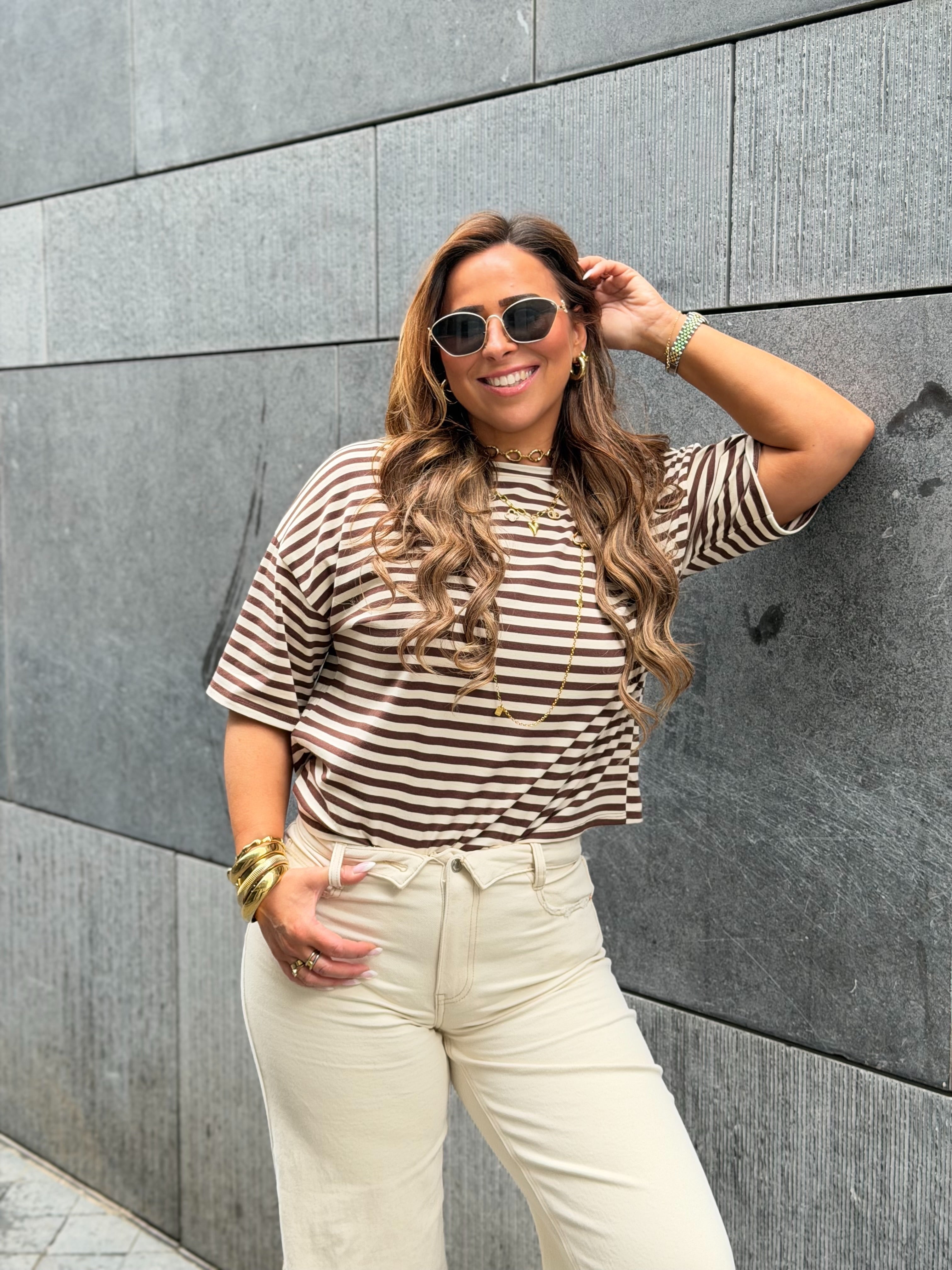 Folded Jeans Beige