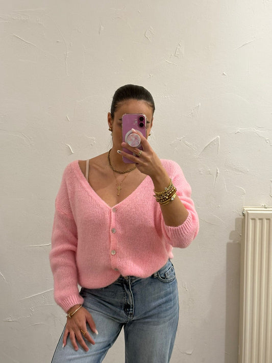 Love The Vibes Cardigan Bubble Pink