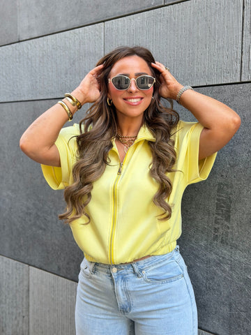 Casual Zipper Butter Yellow