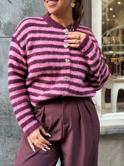 My Heart Stripes Burgundy