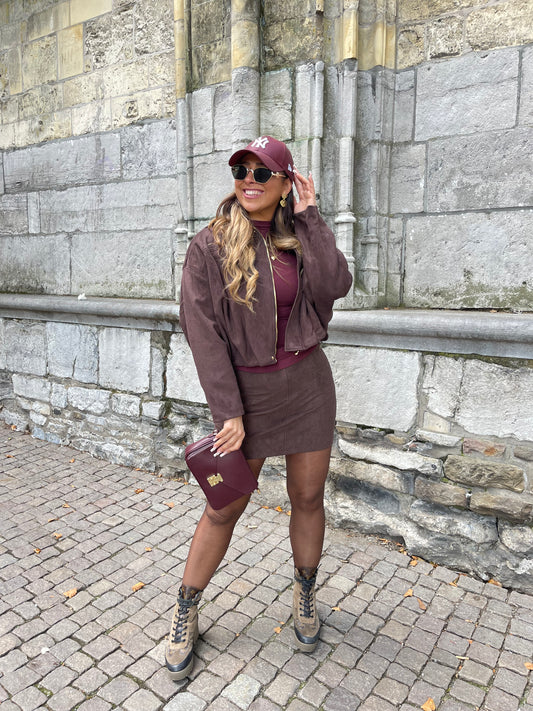 Get It Girl Skirt Brown
