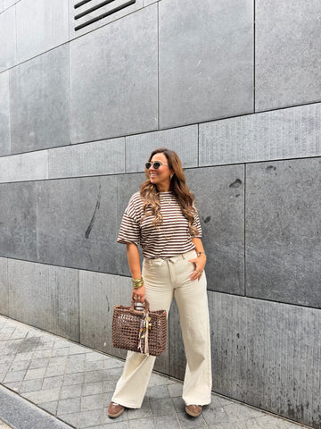 Folded Jeans Beige