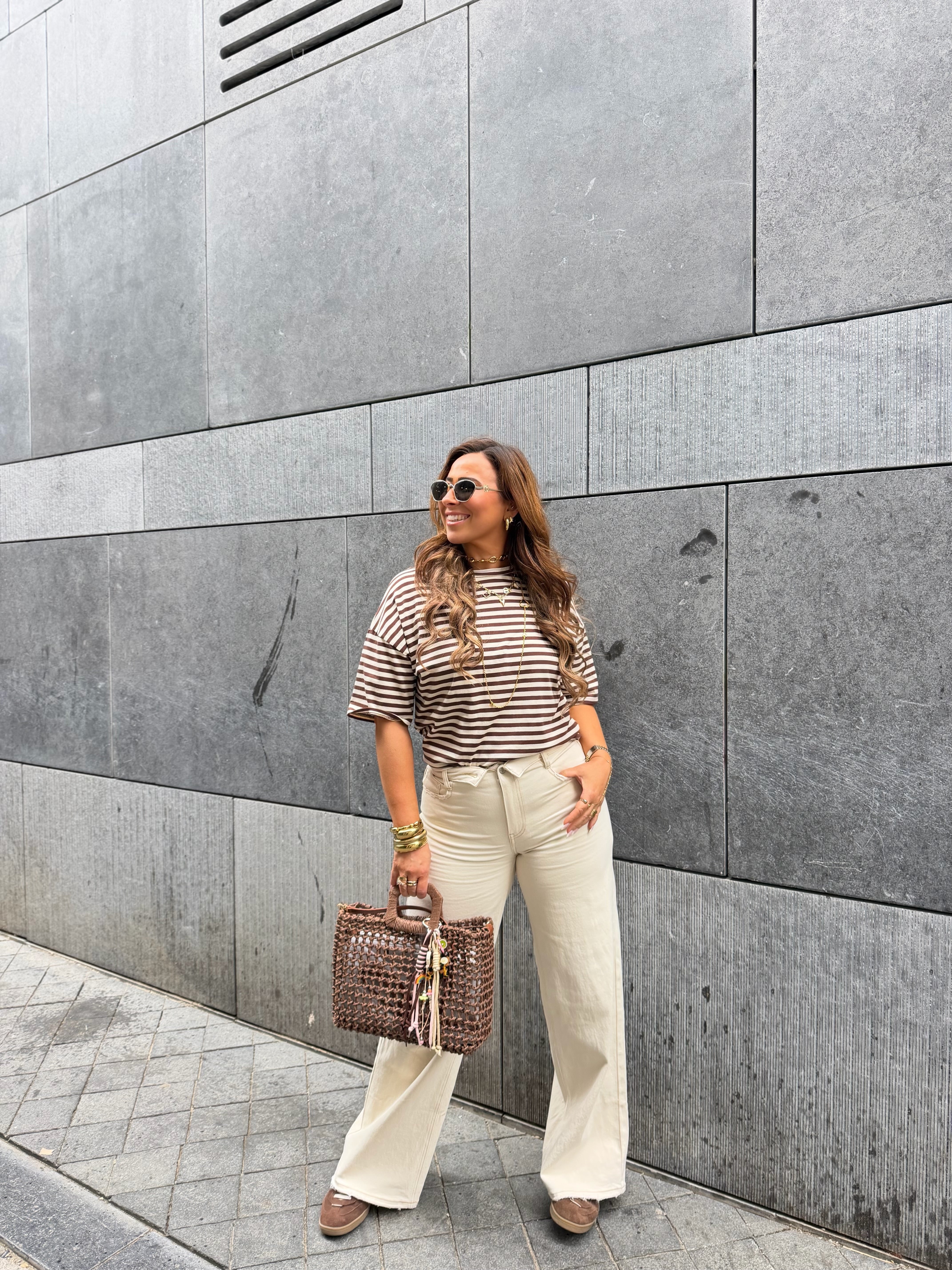 Folded Jeans Beige