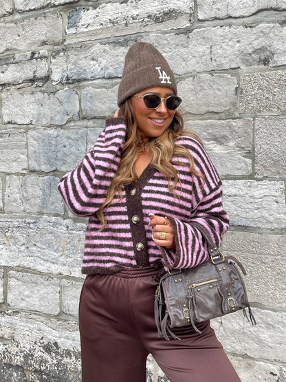 Pink Stripe Cardigan - MyBajka