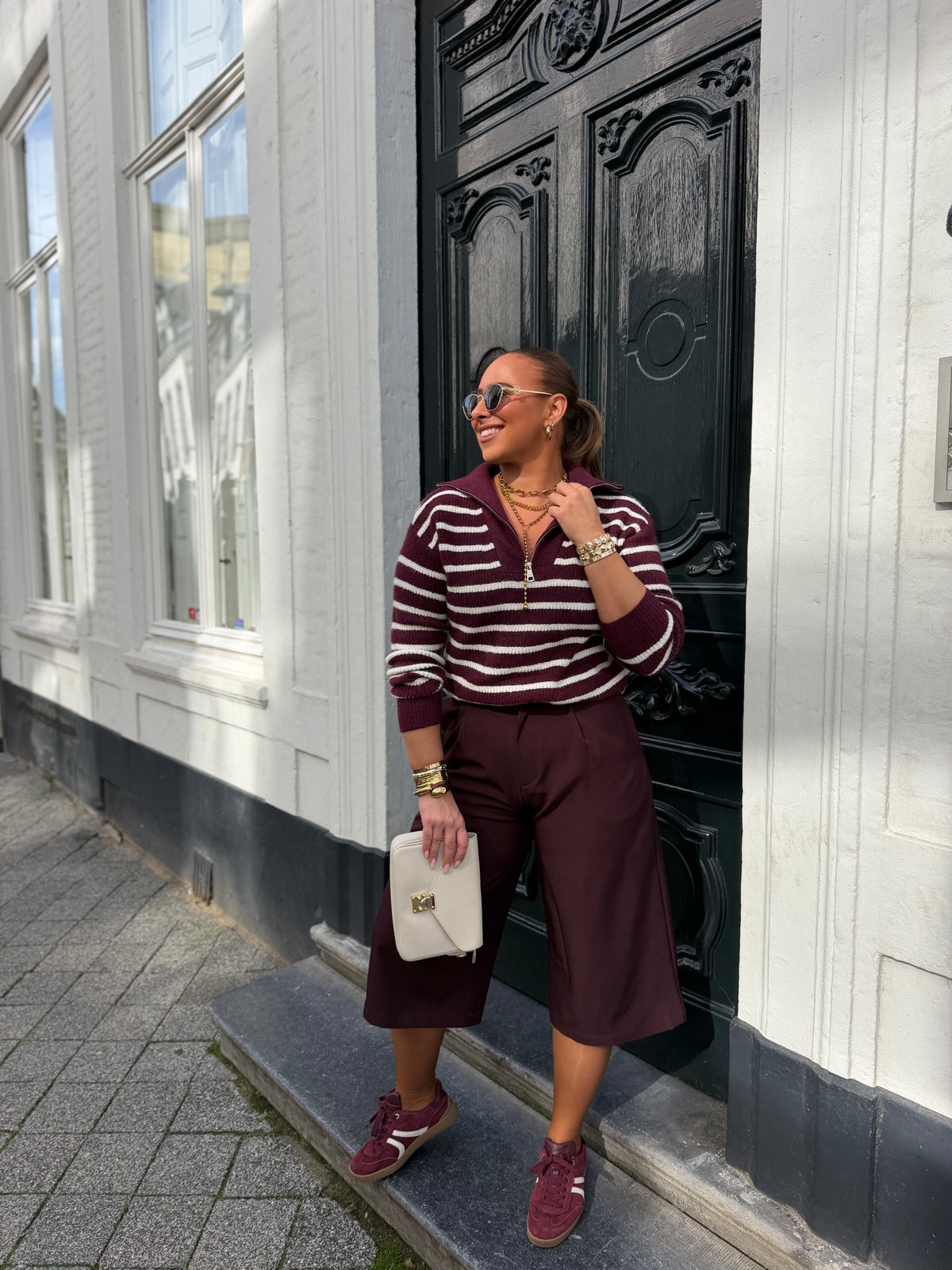 Emma Stripe Burgundy