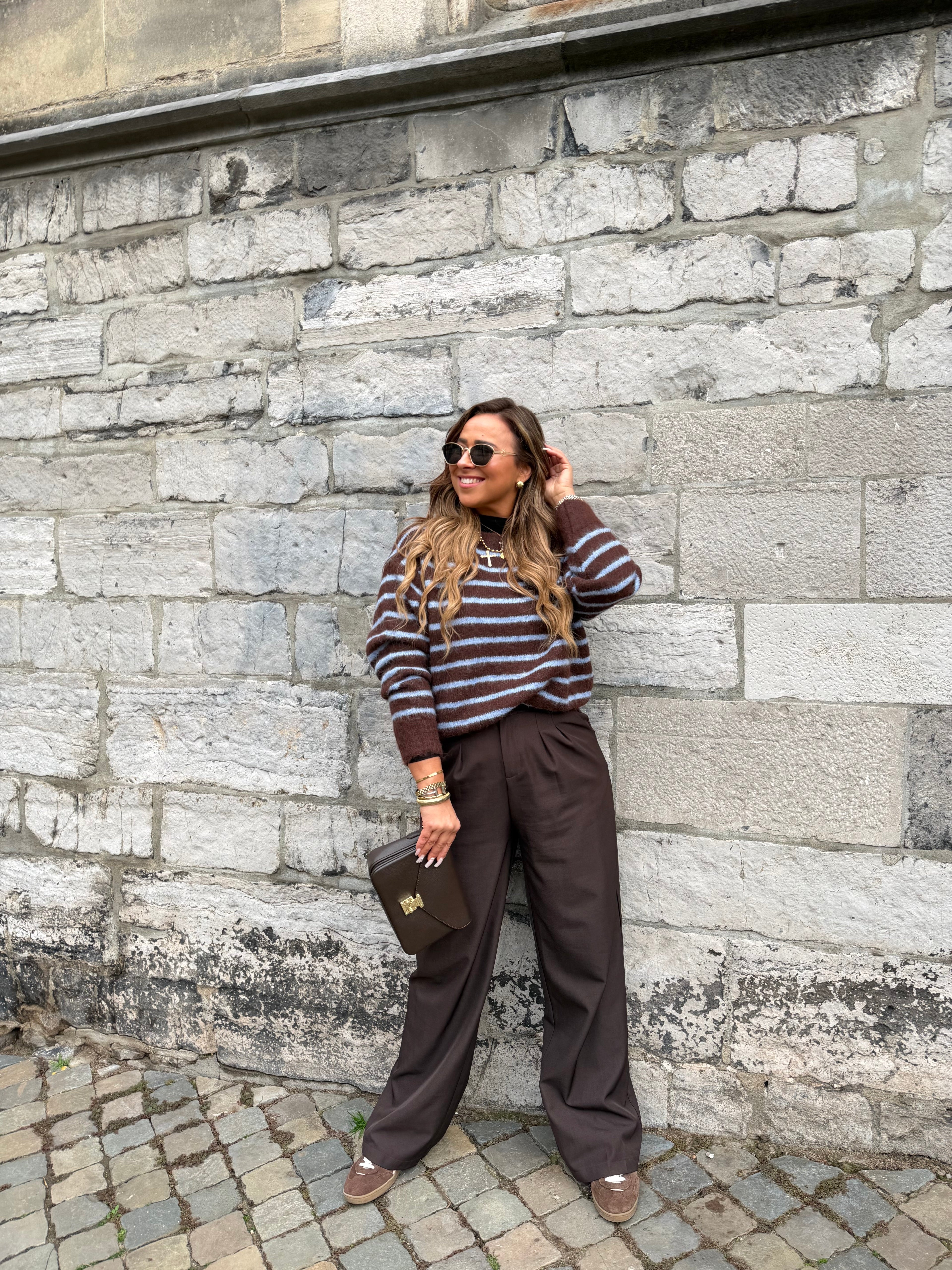 Brown Blue Stripe Sweat - MyBajka
