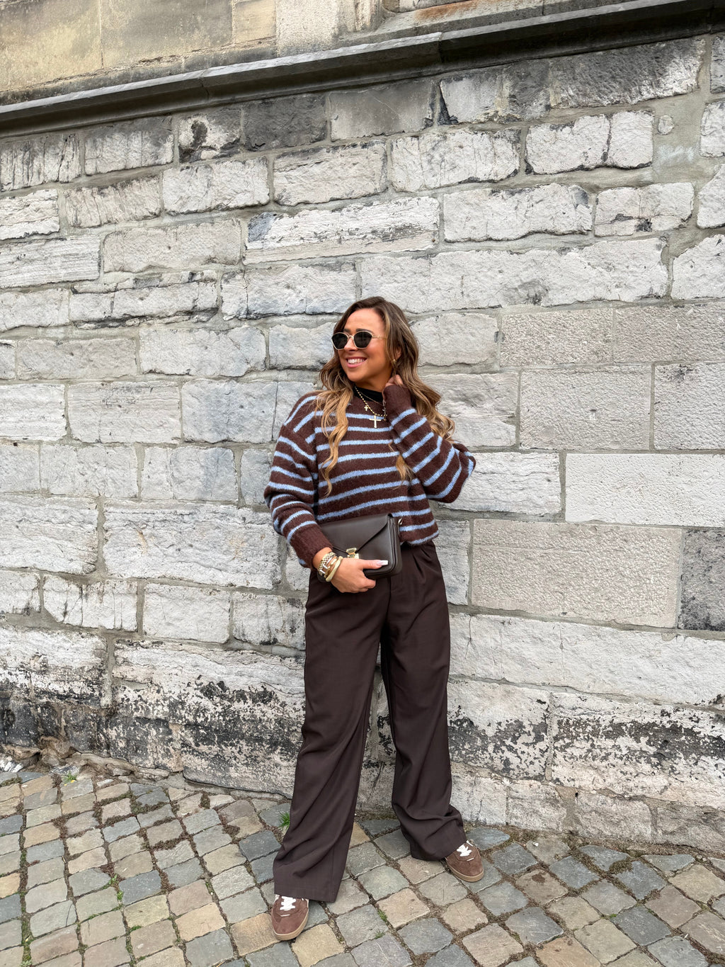 Brown Blue Stripe Sweat - MyBajka
