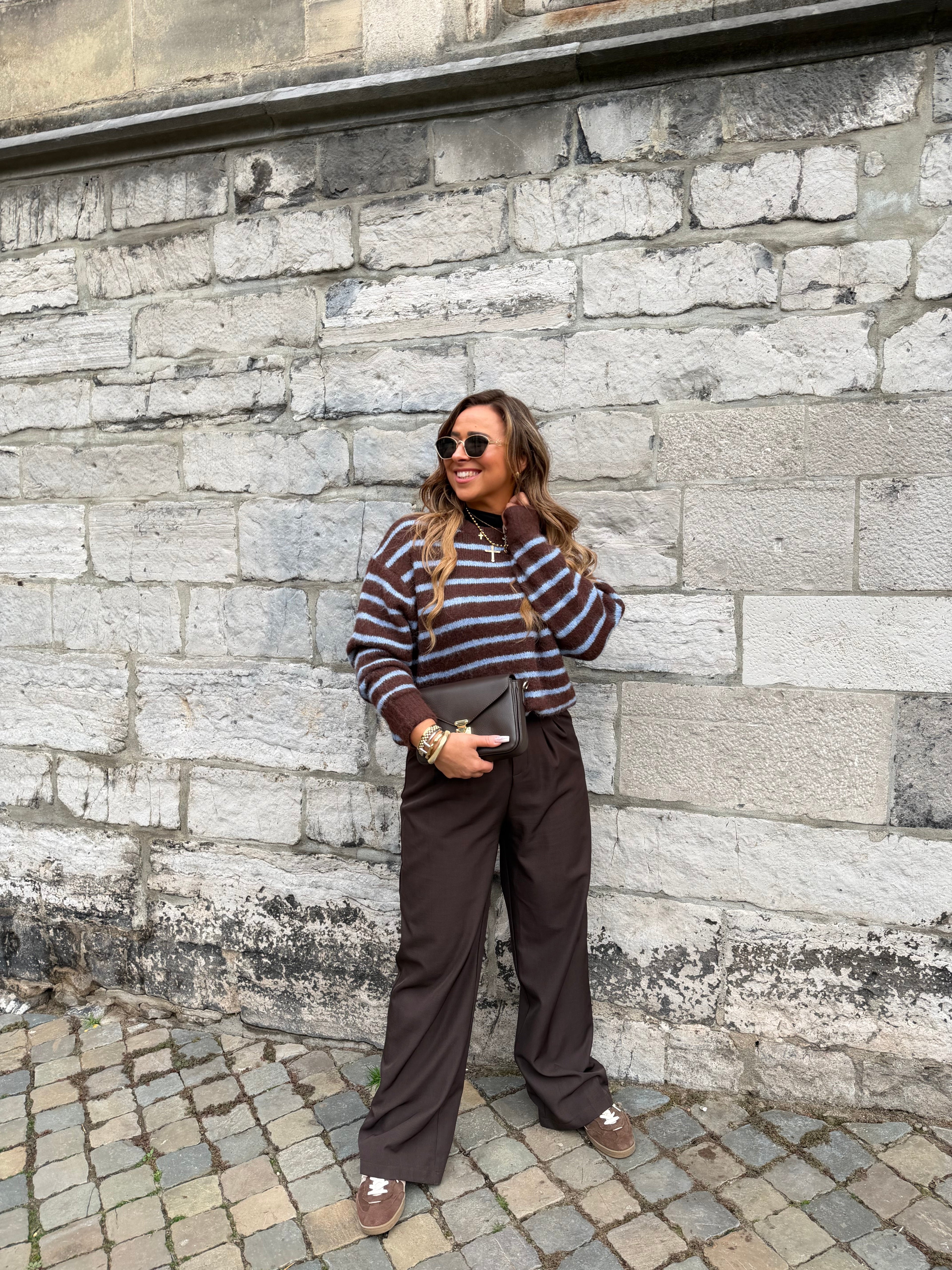 Brown Blue Stripe Sweat - MyBajka