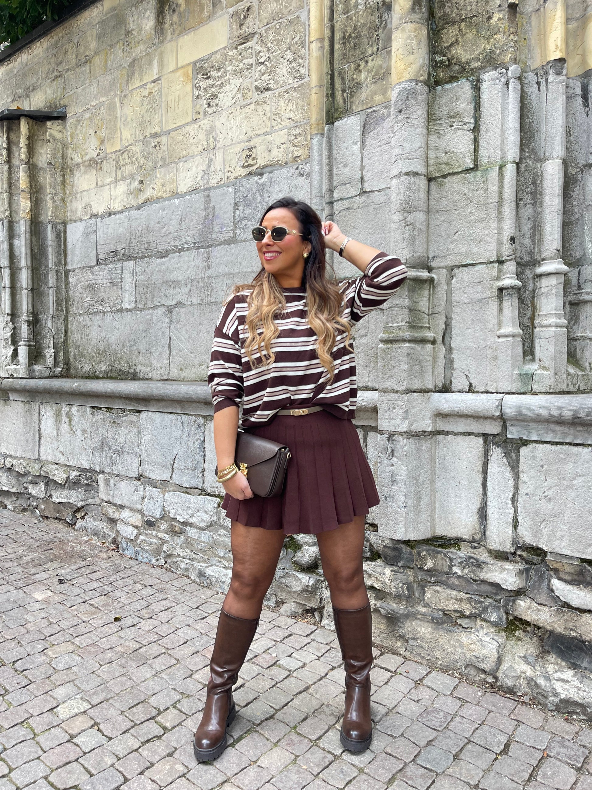 Brown Long Stripe Sweat - MyBajka