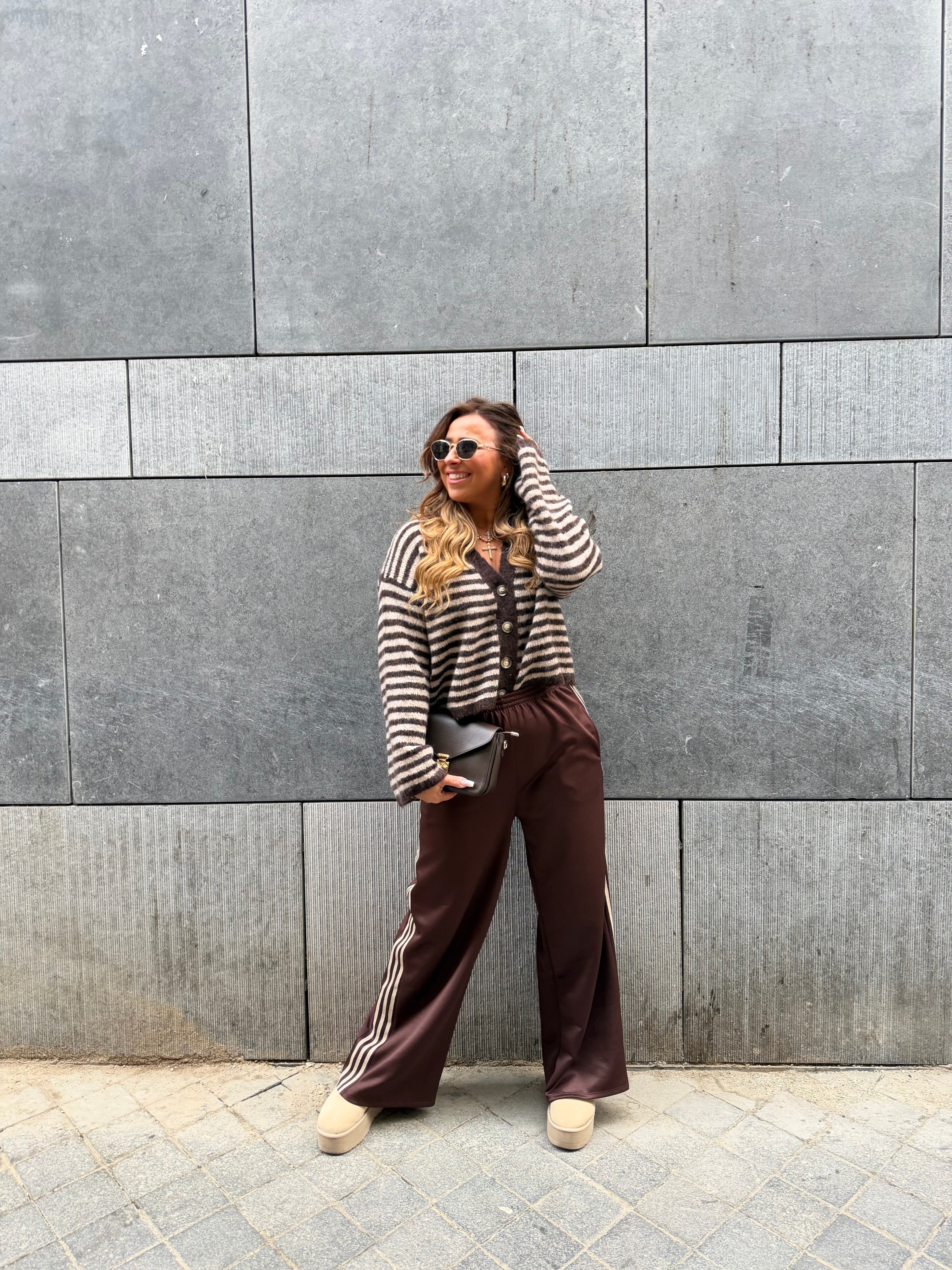 Brown Striped Cardigan - MyBajka