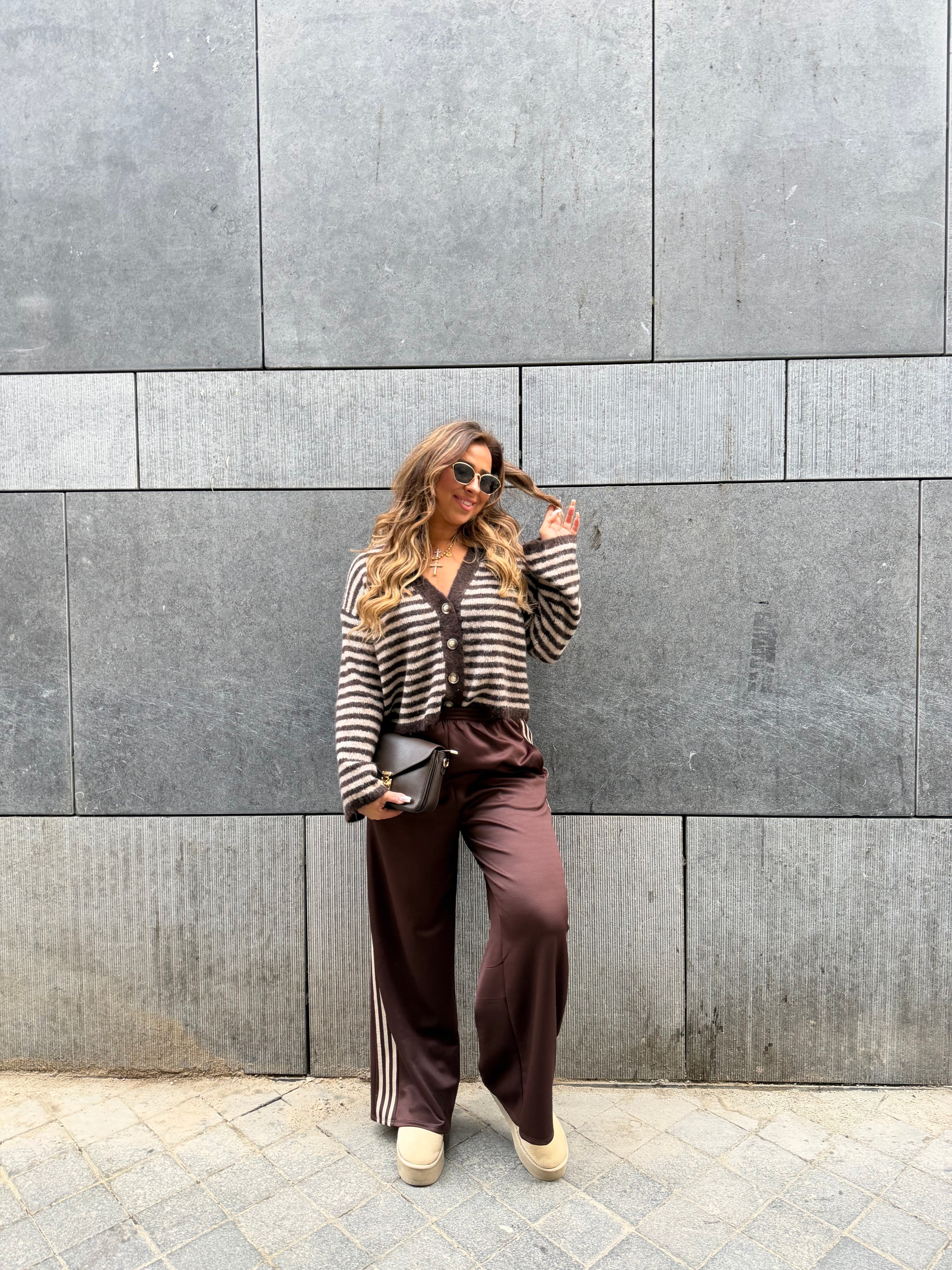 Brown Striped Cardigan - MyBajka