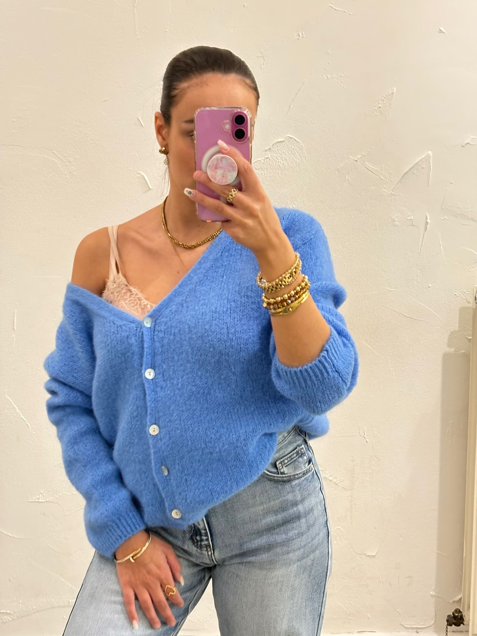Love The Vibes Cardigan Blue - MyBajka