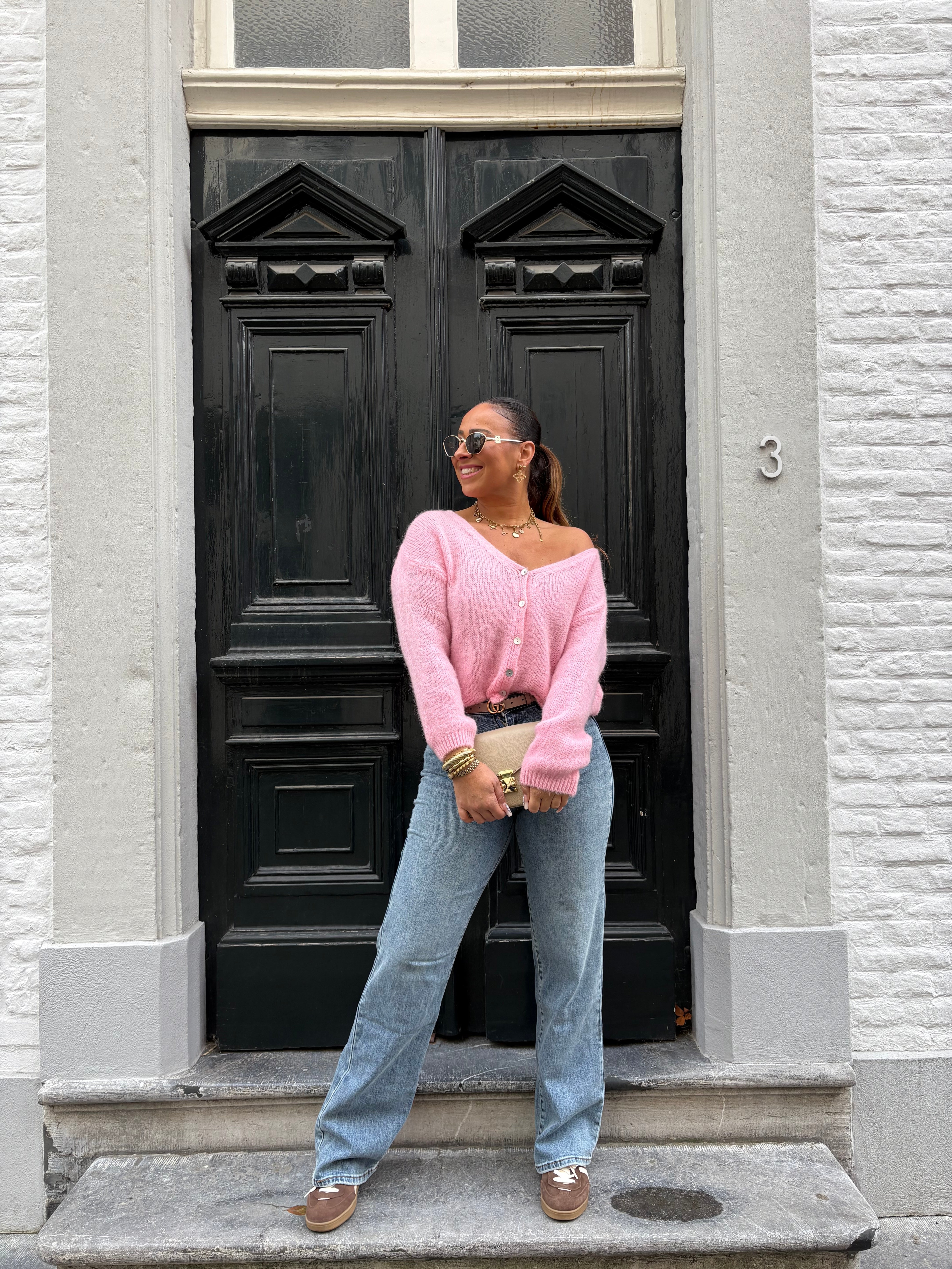 Love The Vibes Cardigan Bubble Pink - MyBajka