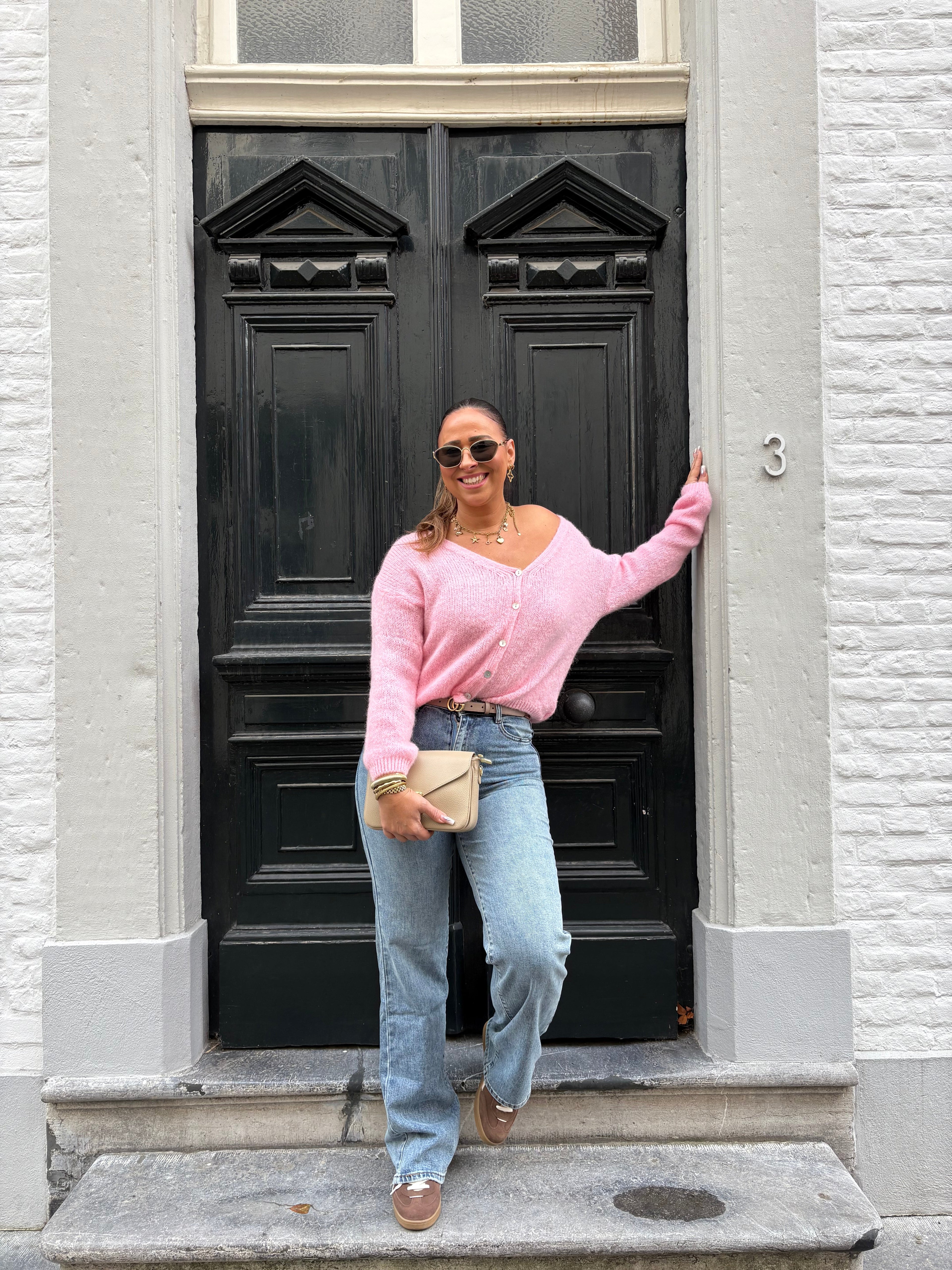 Love The Vibes Cardigan Bubble Pink - MyBajka