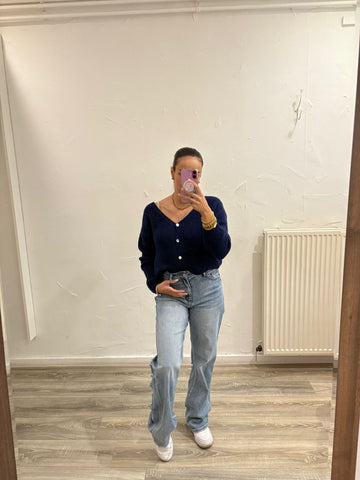 Love The Vibes Cardigan Dark Blue - MyBajka