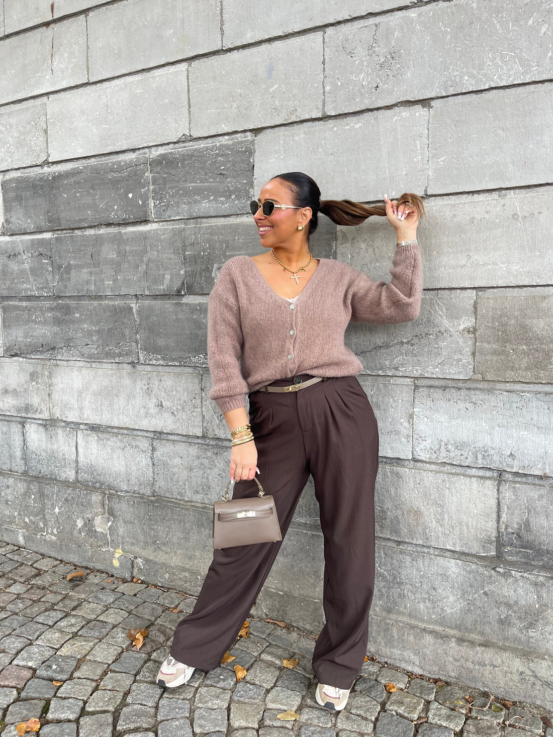 Love The Vibes Cardigan Taupe - MyBajka