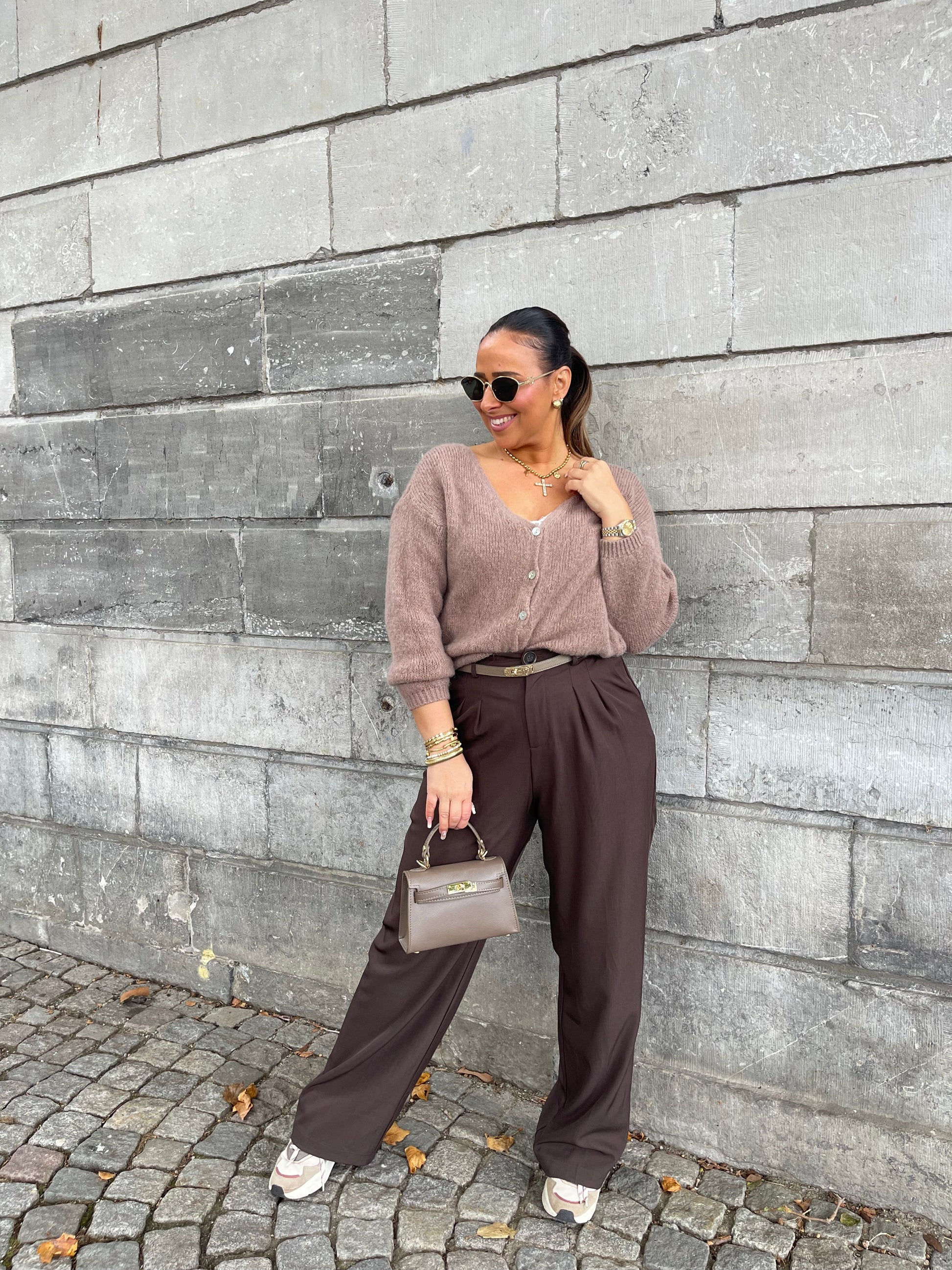 Love The Vibes Cardigan Taupe - MyBajka