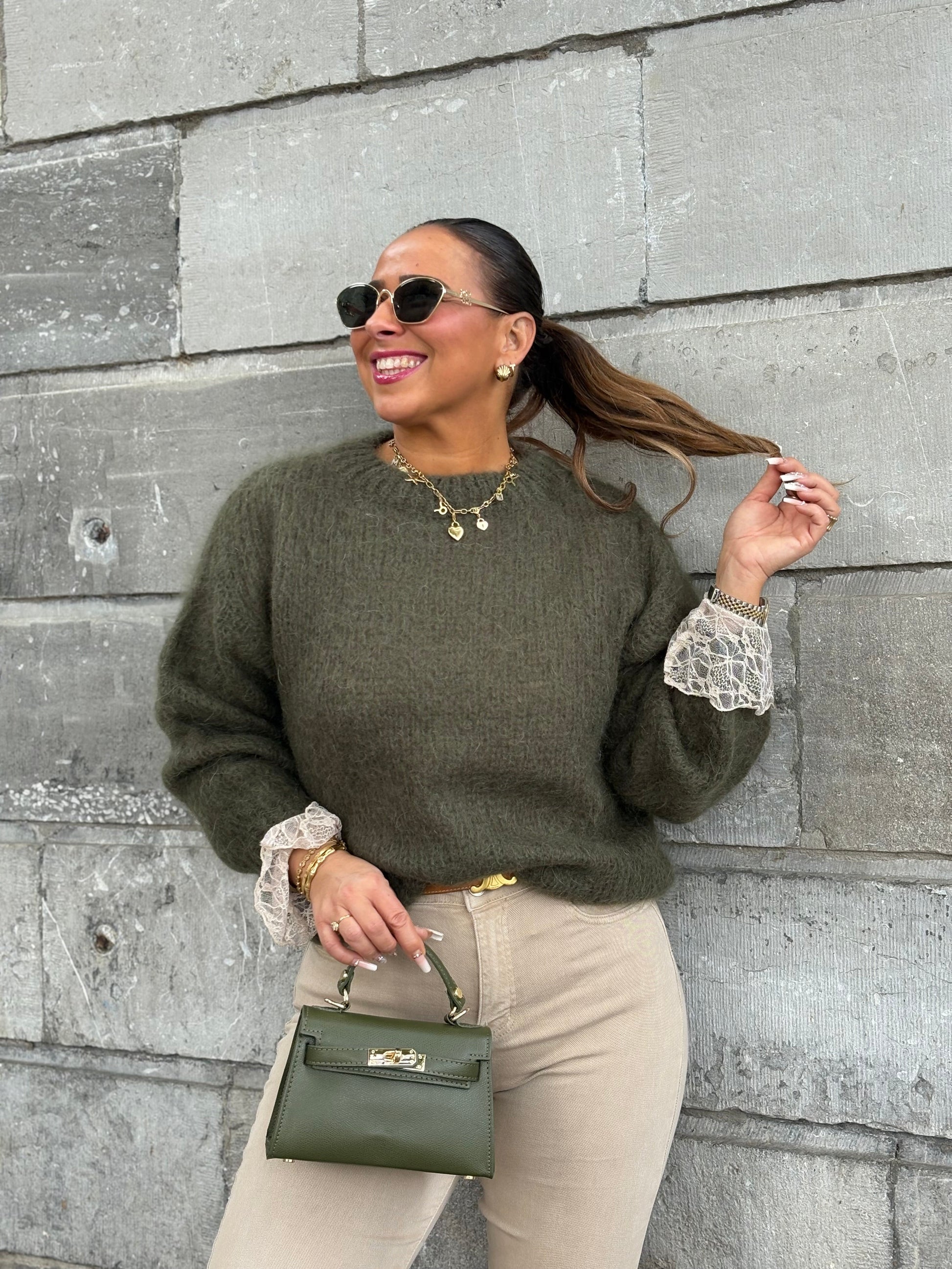 Mila Sweater Army Green - MyBajka