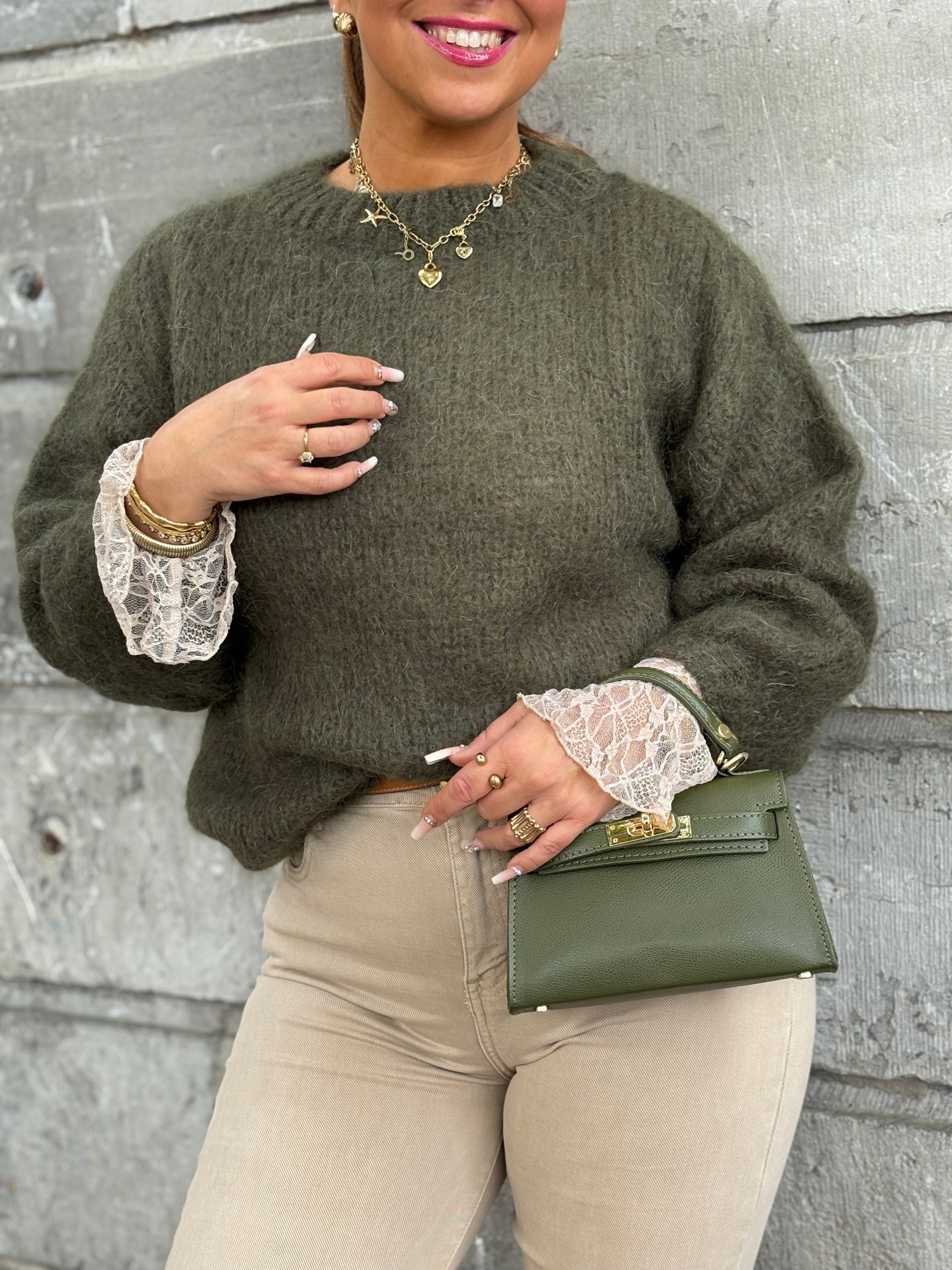 Mila Sweater Army Green - MyBajka