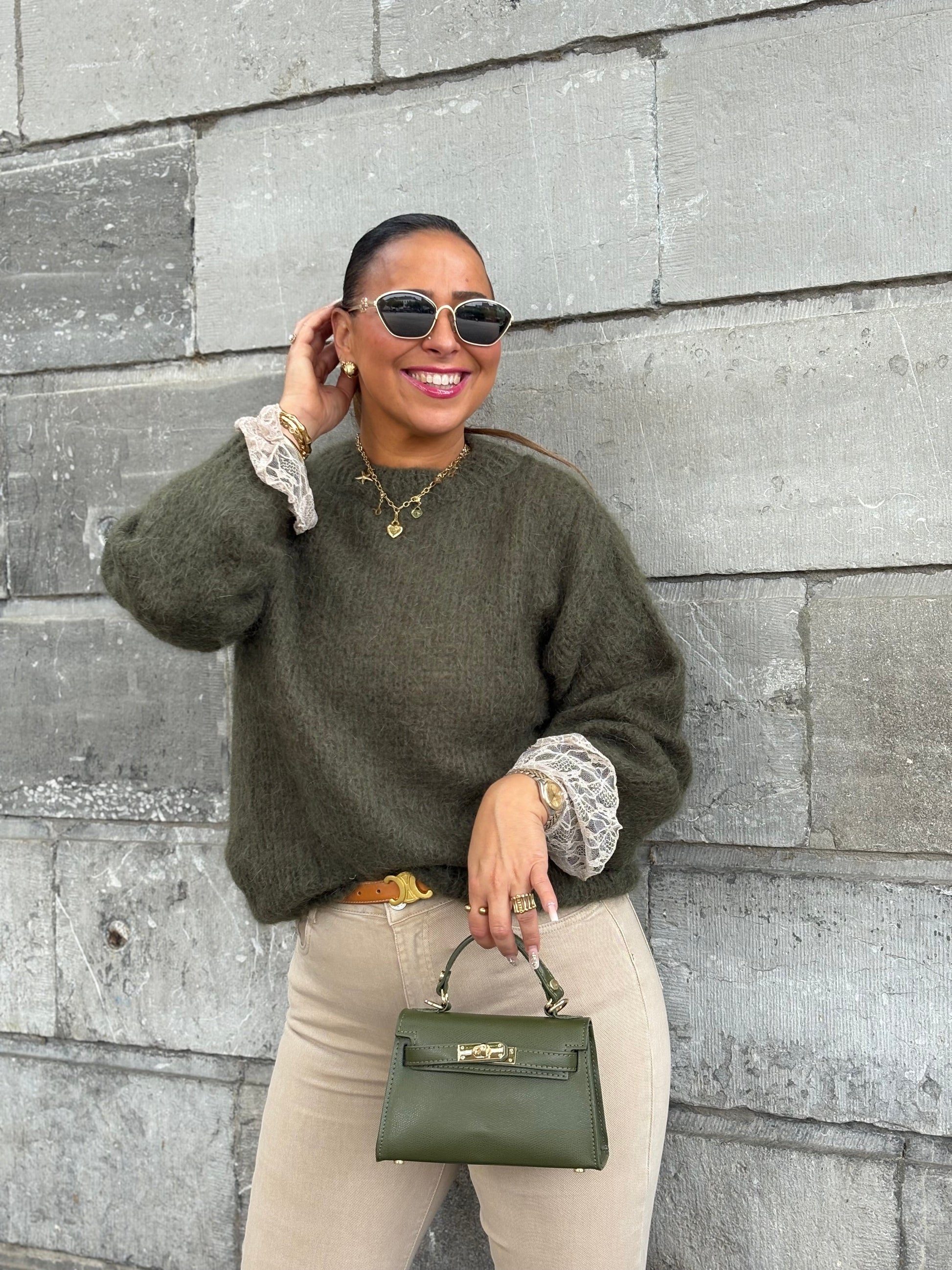 Mila Sweater Army Green - MyBajka