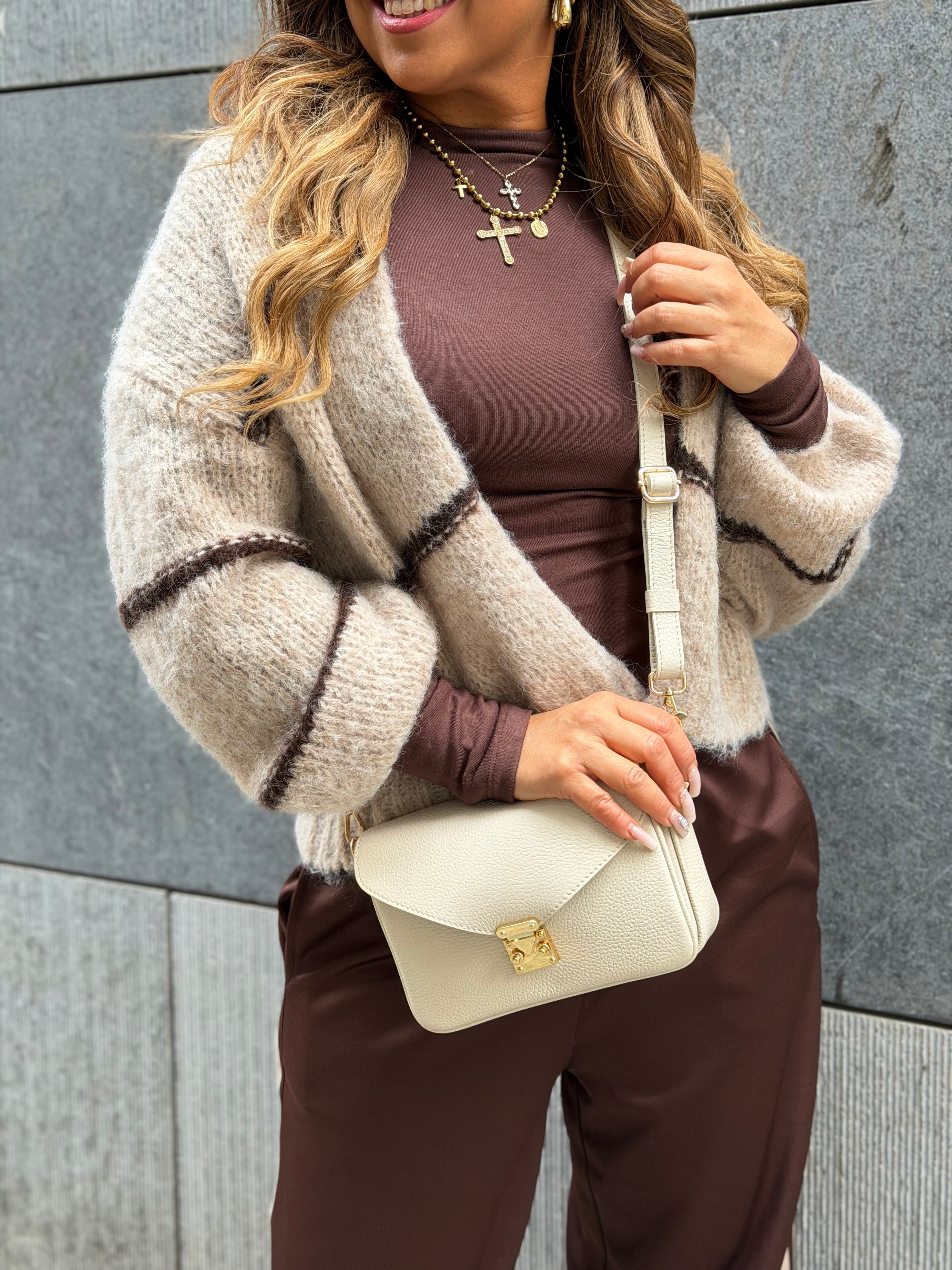 Stripes Cardigan Beige - MyBajka