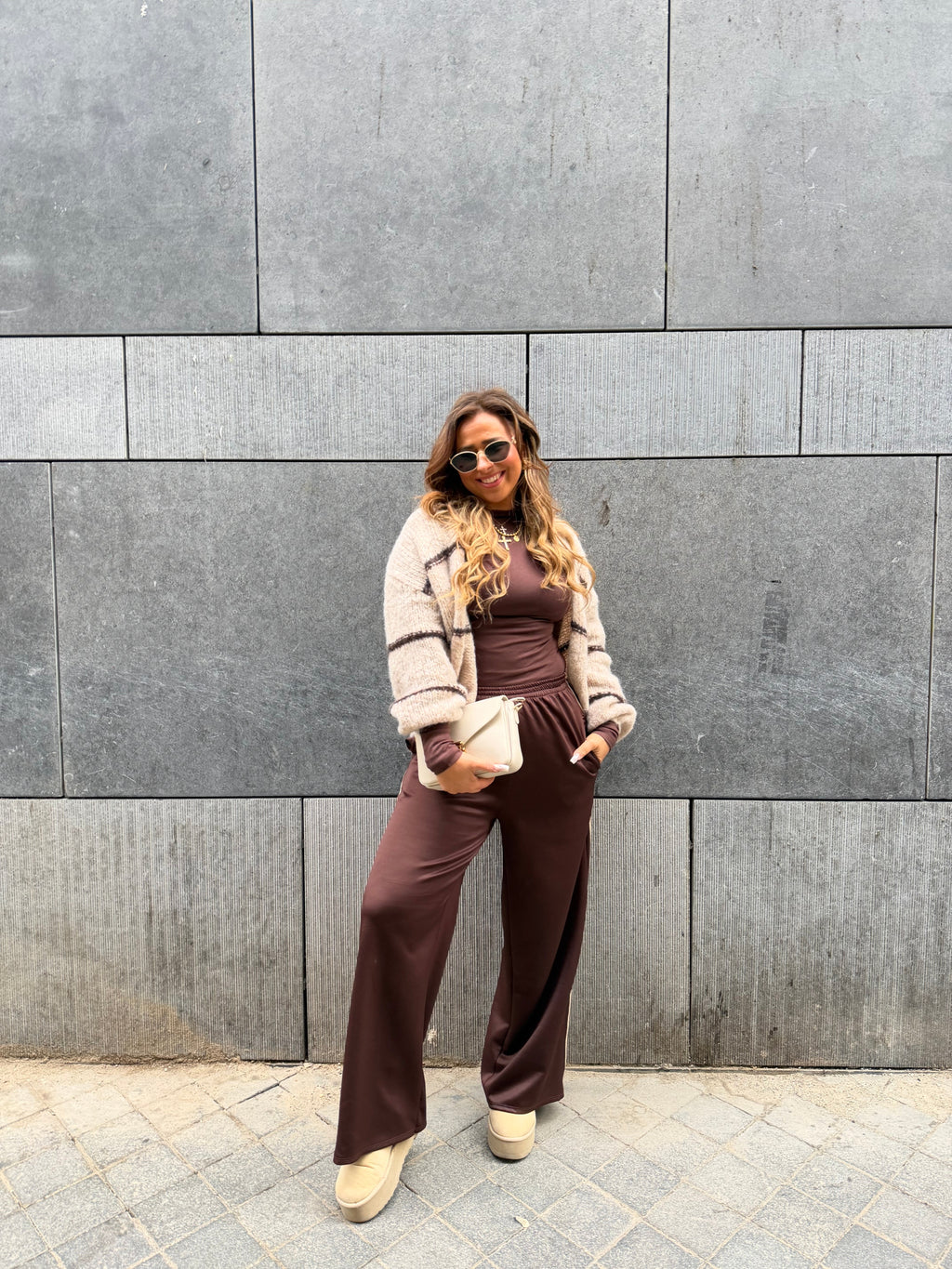 Stripes Cardigan Beige - MyBajka