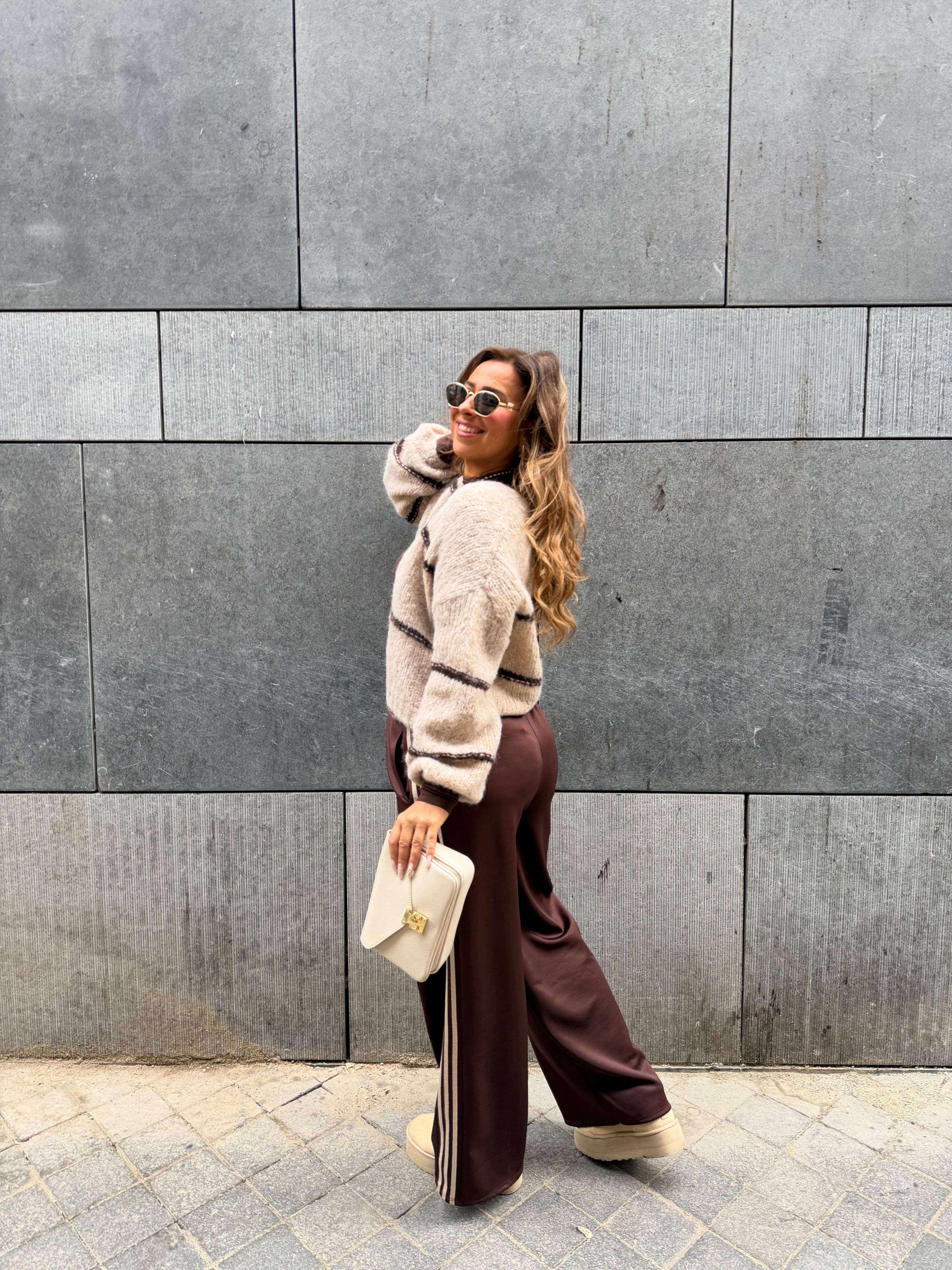 Stripes Cardigan Beige - MyBajka