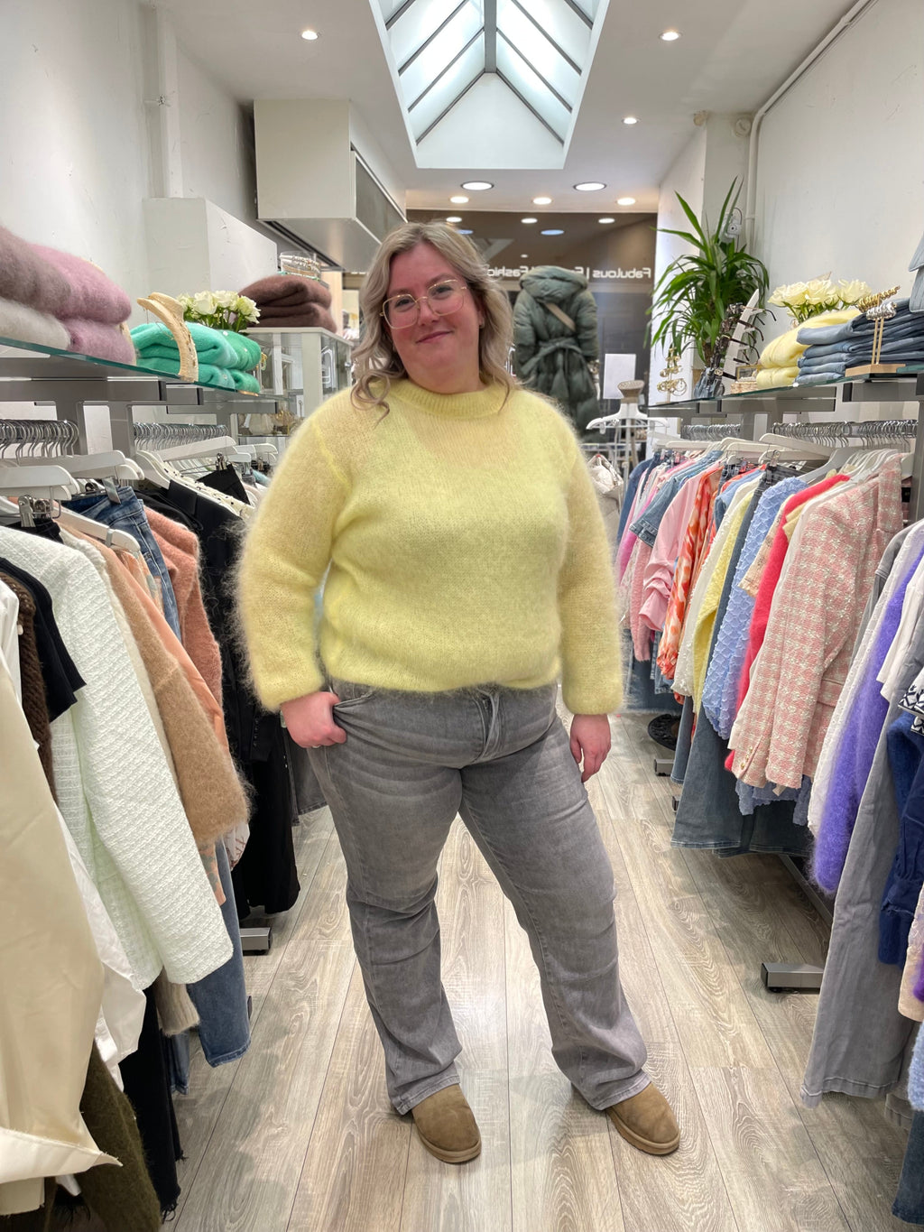 Wide Leg Light Grey Plus - MyBajka