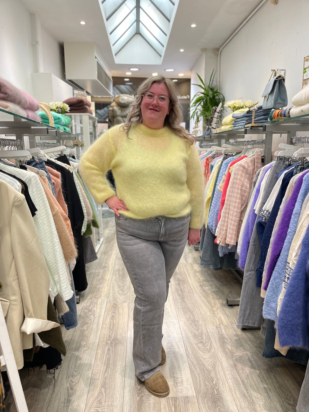 Wide Leg Light Grey Plus - MyBajka